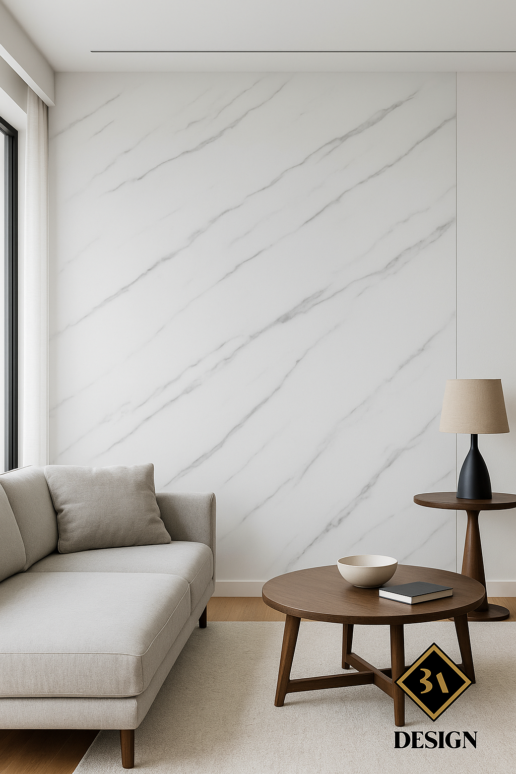 Plaque PVC marbre "Calacatta white"