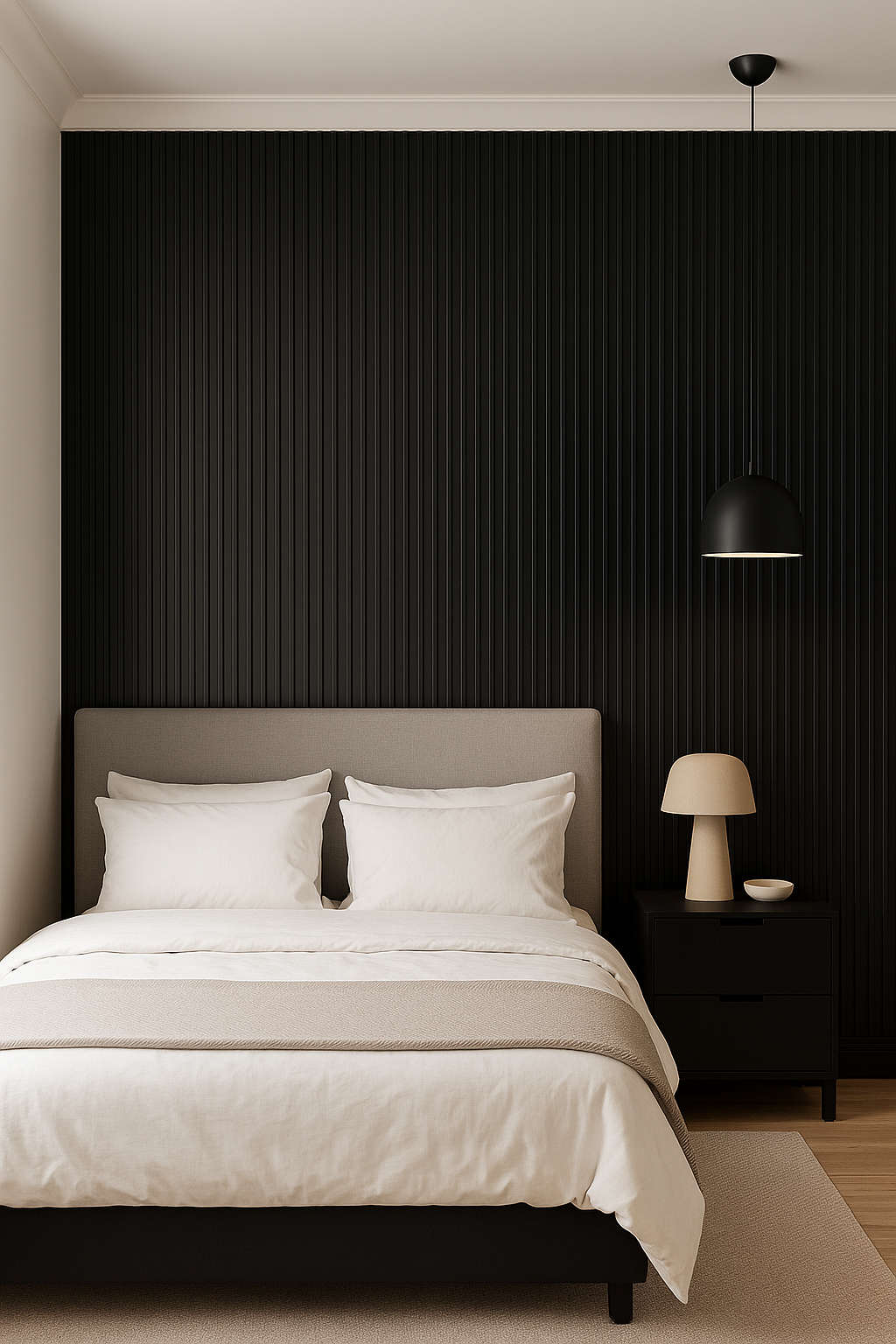 Tasseau Mural en PVC – Noir Mat Structuré