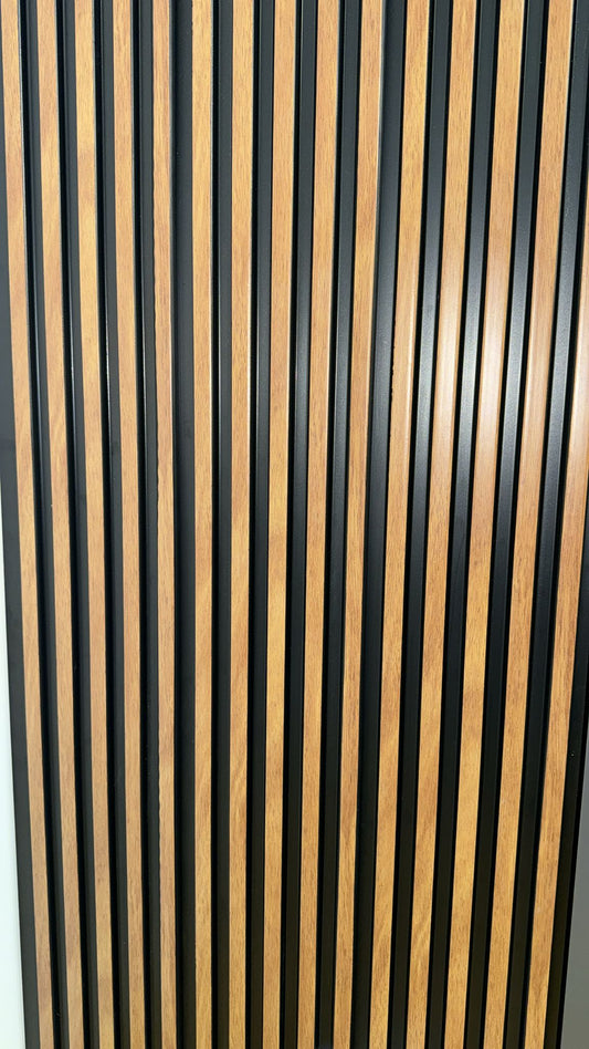 Tasseau Mural en PVC – Bois Doré et Noir Mat
