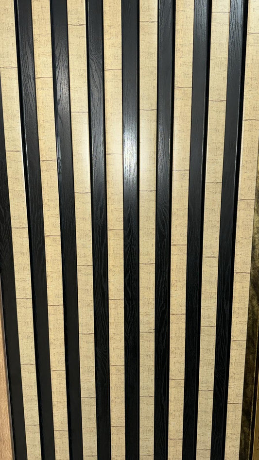 Tasseau Mural en PVC – Bambou Clair et Noir Structuré