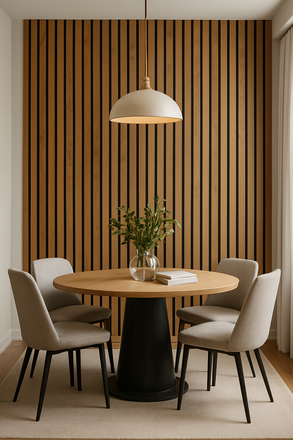 Tasseau Mural en PVC – Effet Bois Texturé et Noir Mat