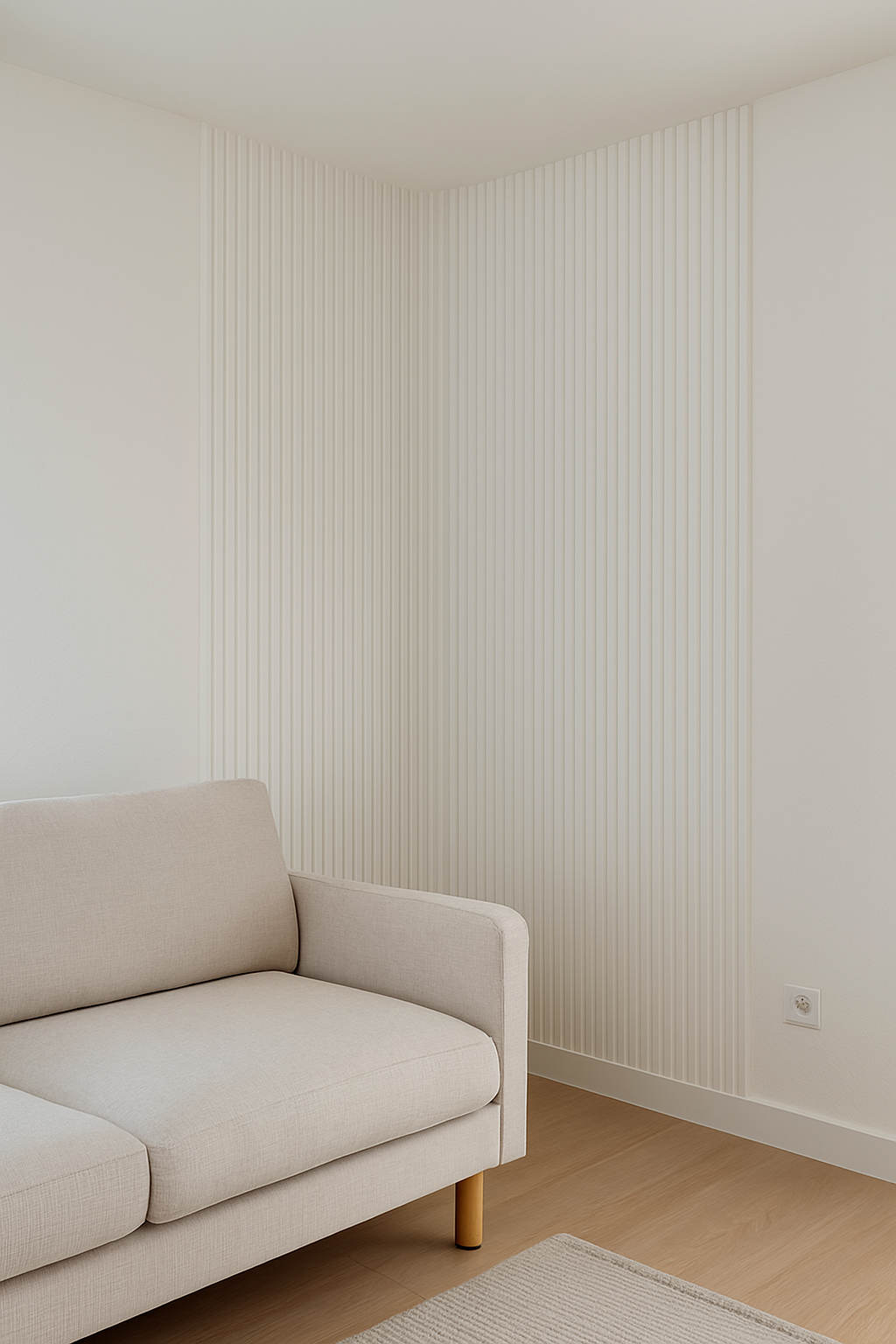 Tasseau Mural en PVC – Blanc Ondulé Élégant