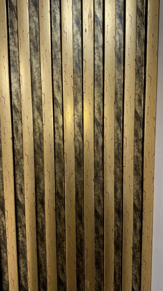 Tasseau Mural en PVC – Doré Texturé et Fond Noir