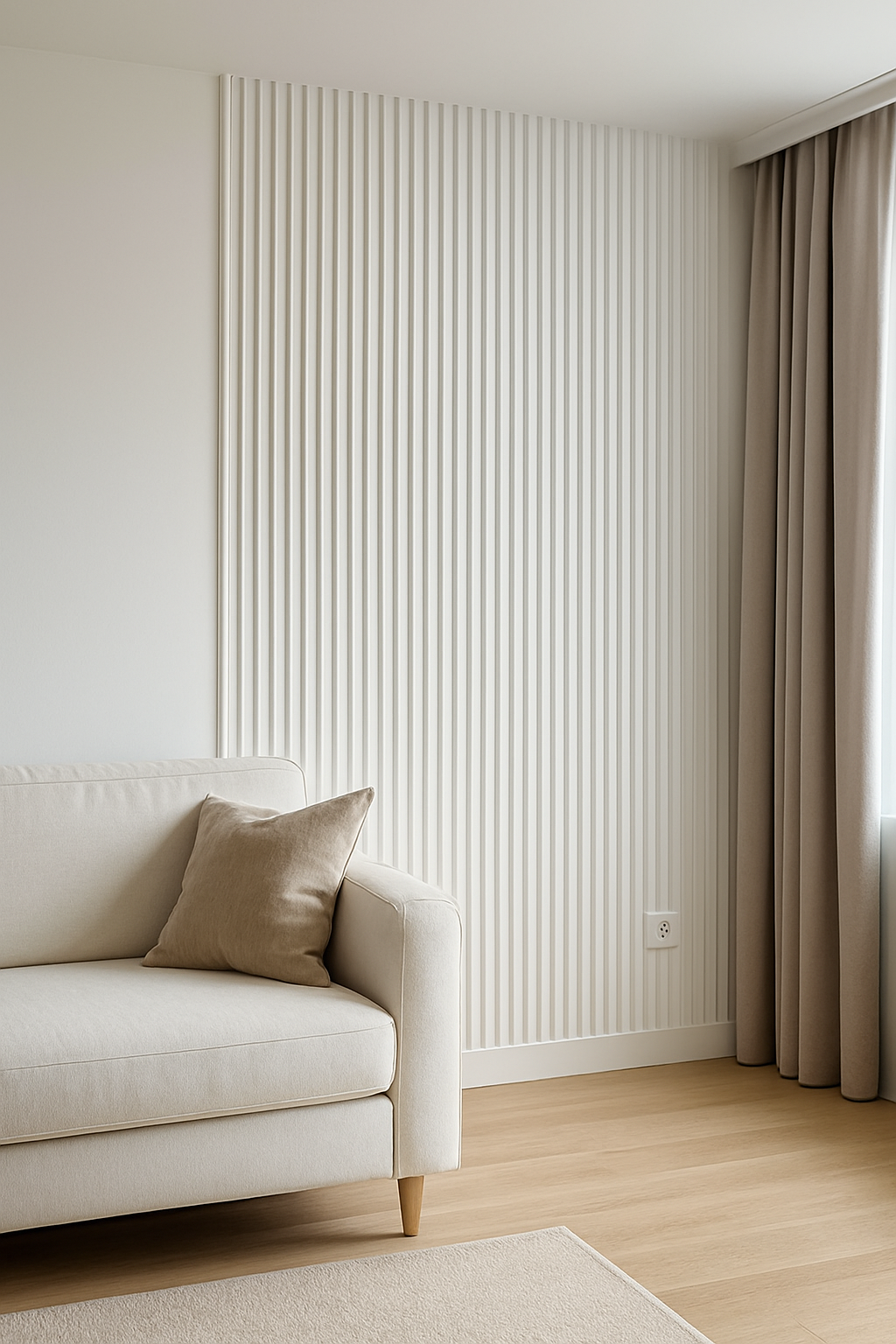 Tasseau Mural en PVC – Blanc Ondulé Élégant