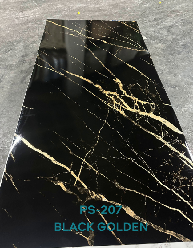 Plaque PVC marbre "Black gold"