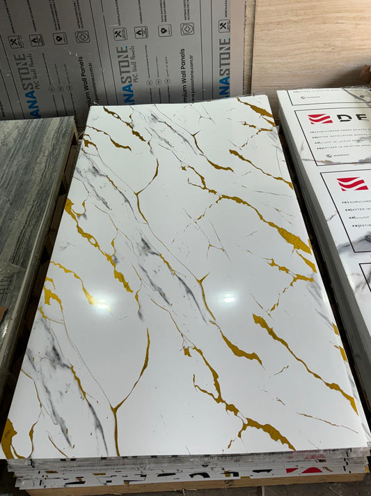 Plaque PVC marbre "Carrara gold"