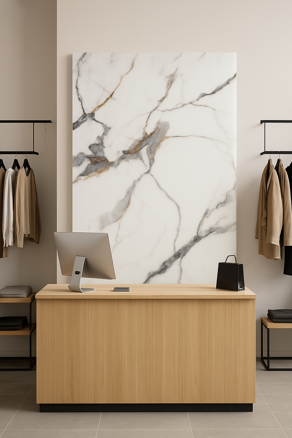 Plaque PVC marbre "Calacatta gold"