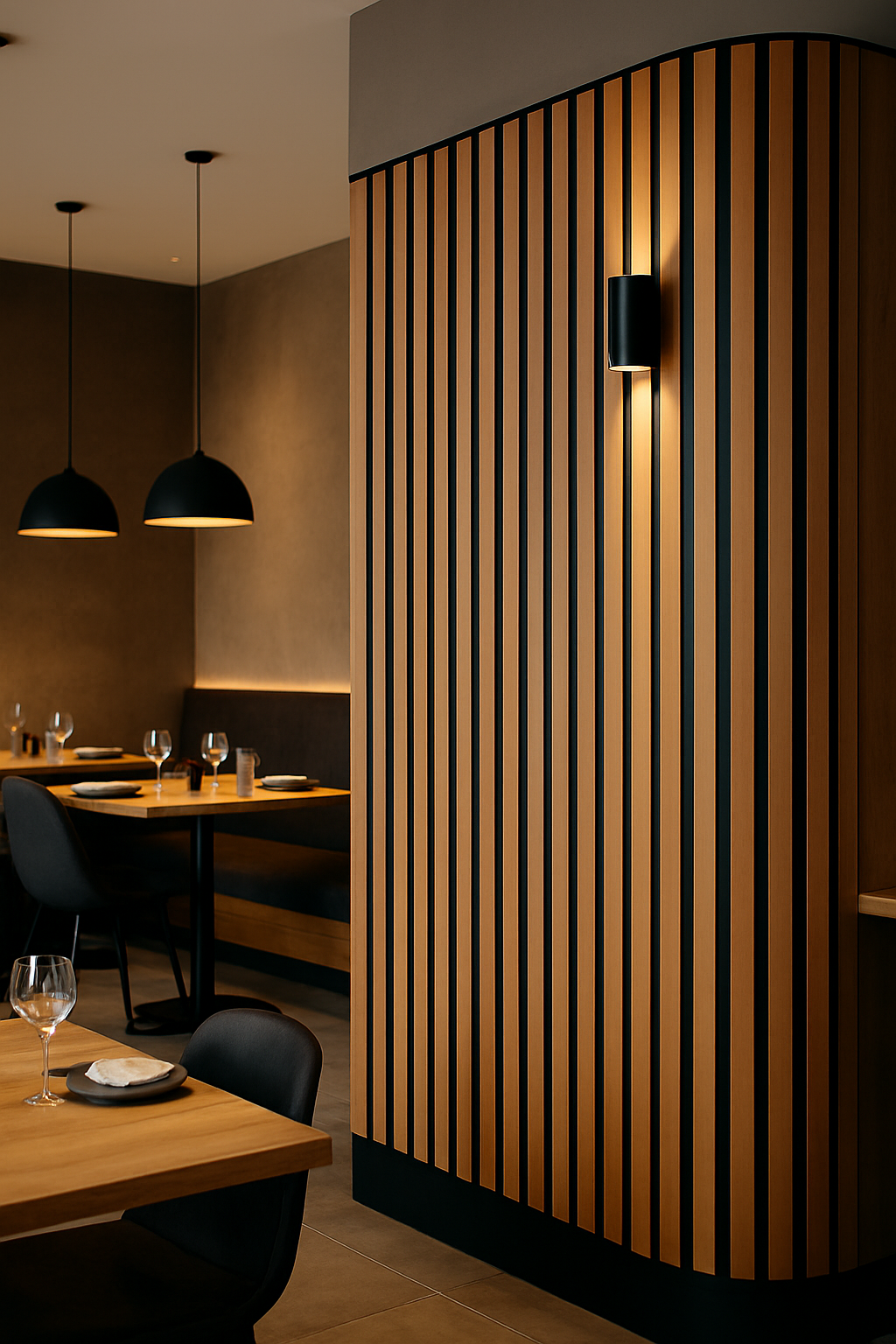 Tasseau Mural en PVC – Bois Naturel & Noir Mat