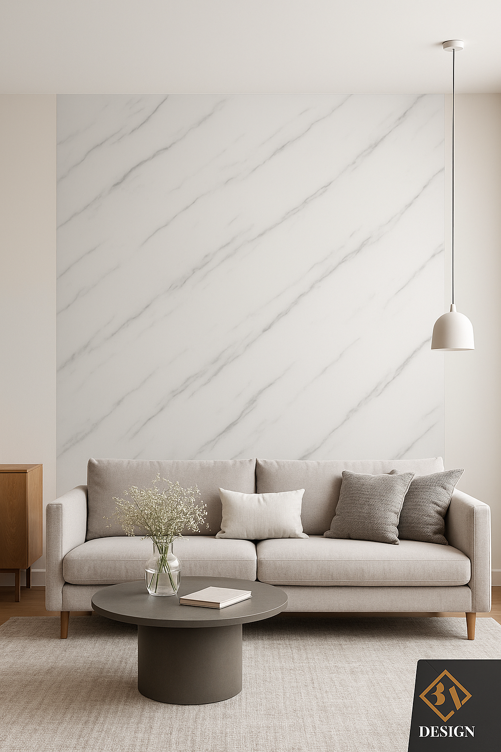 Plaque PVC marbre "Calacatta white"
