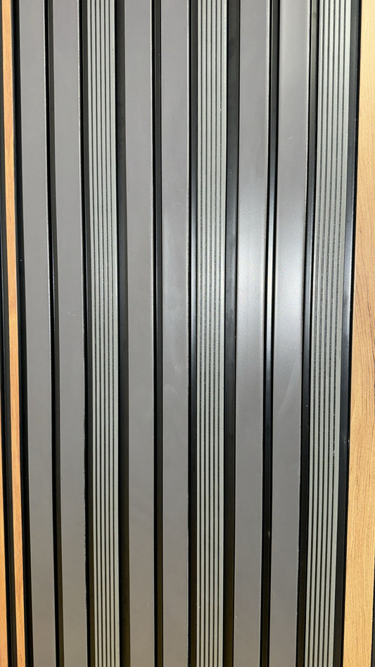 Tasseau Mural en PVC – Gris Lisse et Noir Structuré